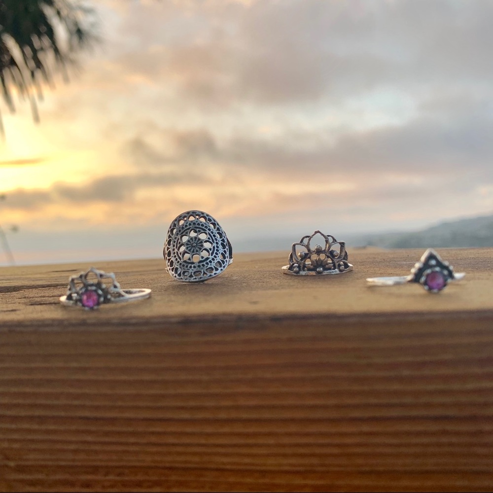 Mandala ✯ Midi Rings Set - Picture 2 of 7